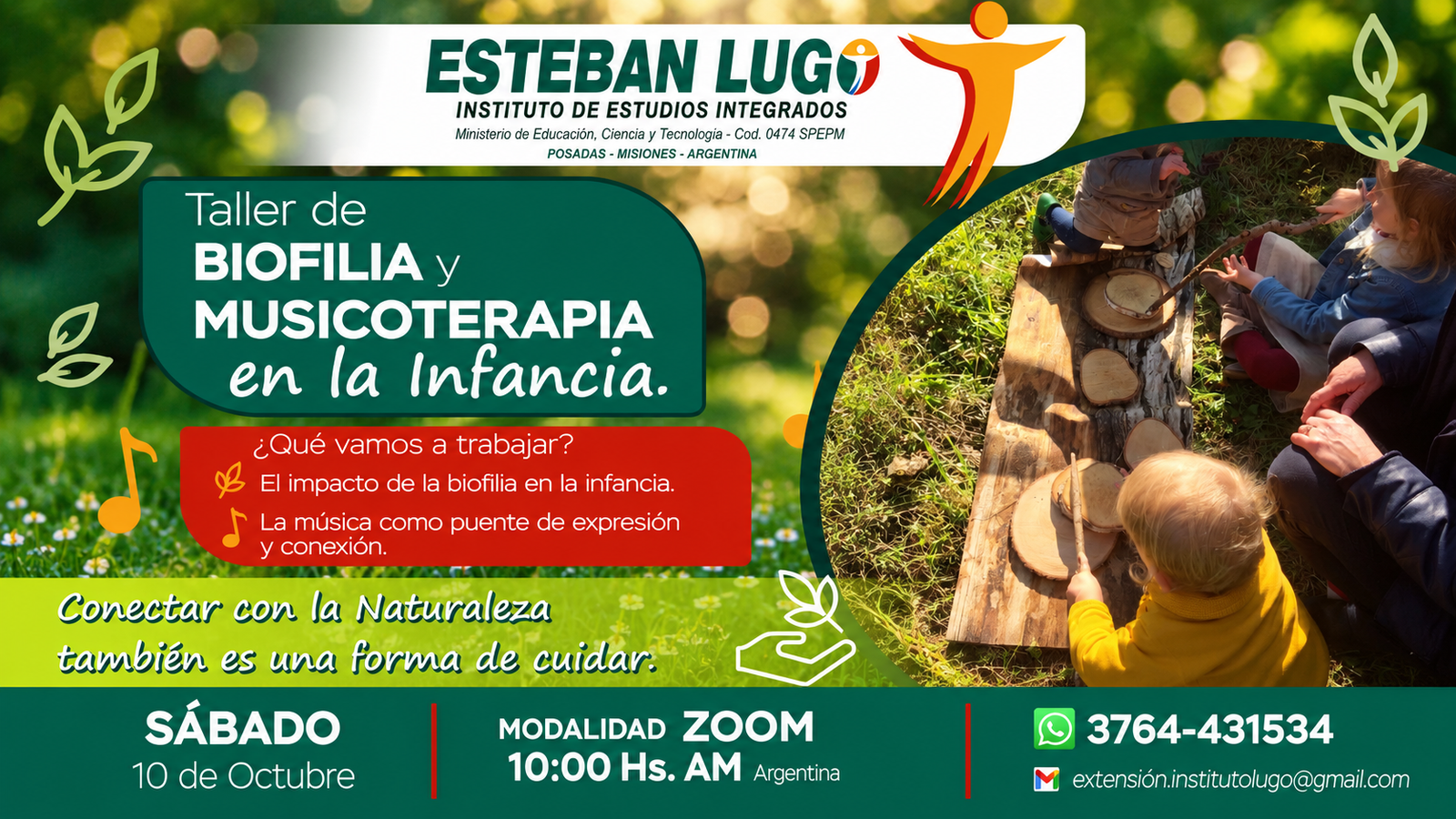 Talleres de Biofilia y Musicoterapia con Mgtr. Alba Lugo